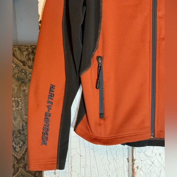Harley Davidson Zip Up Orange Jacket - Small - Picture 3 of 8